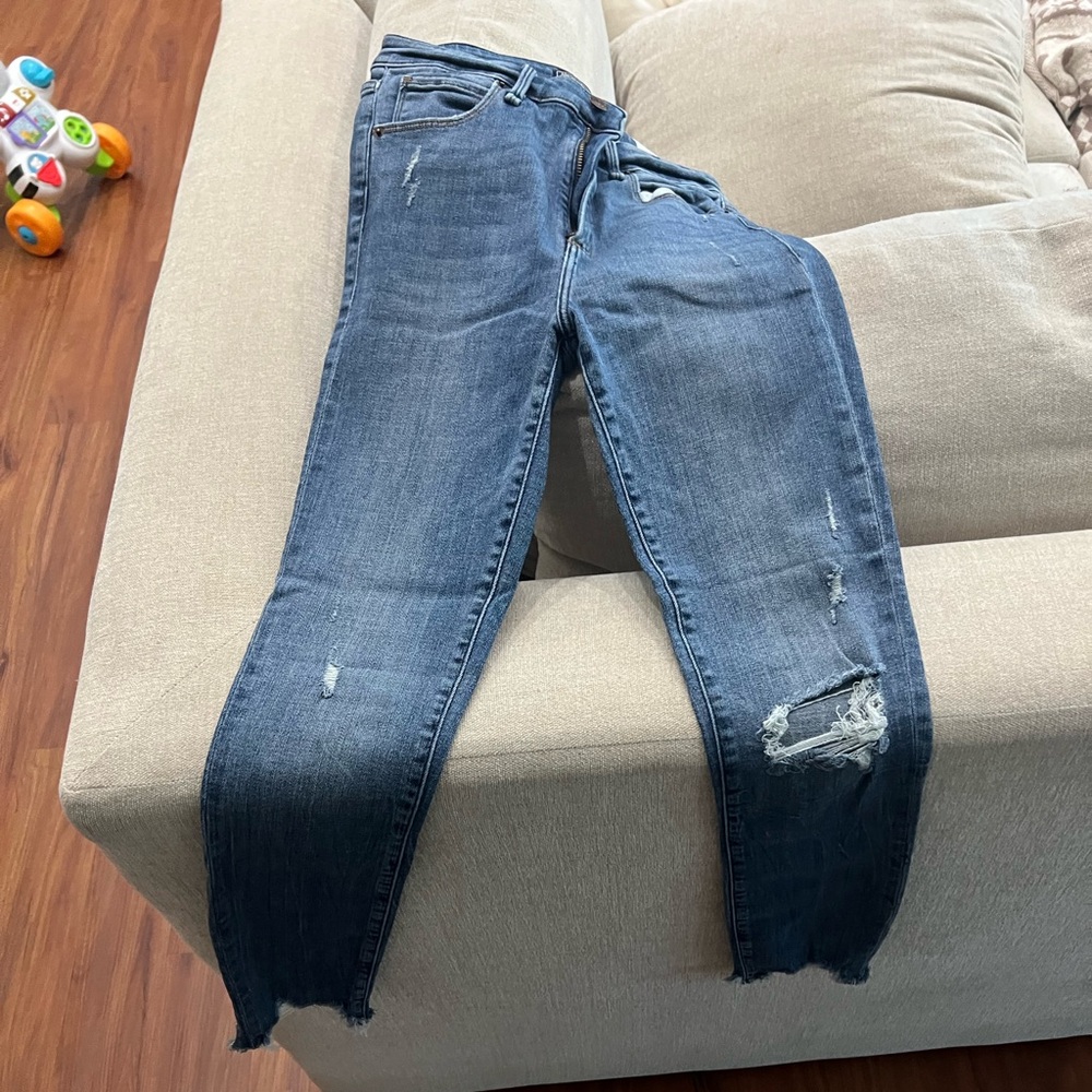 Abercrombie High Waist Distressed Skinny Jeans
